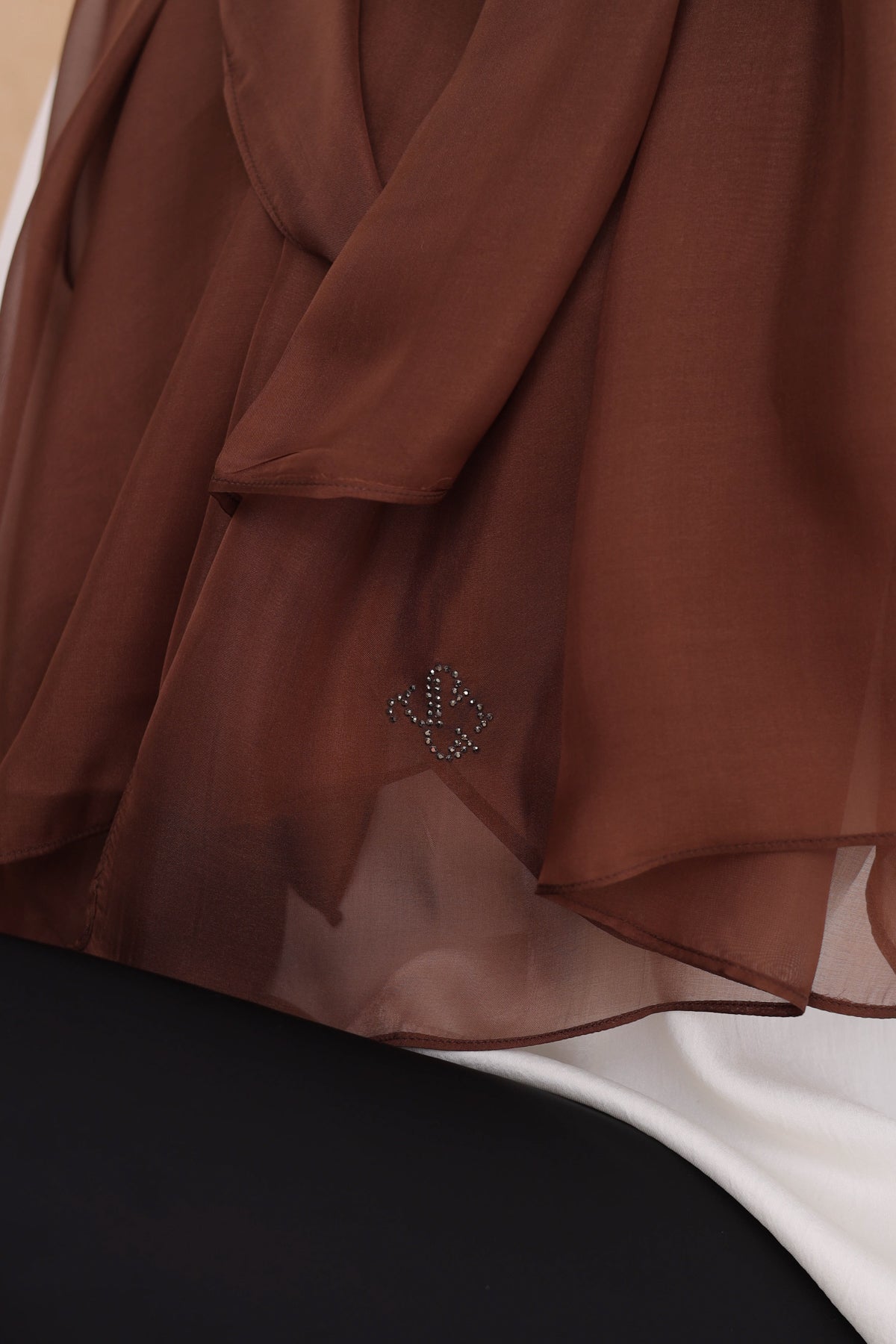 KAHVERENGİ SAF İPEK ŞAL