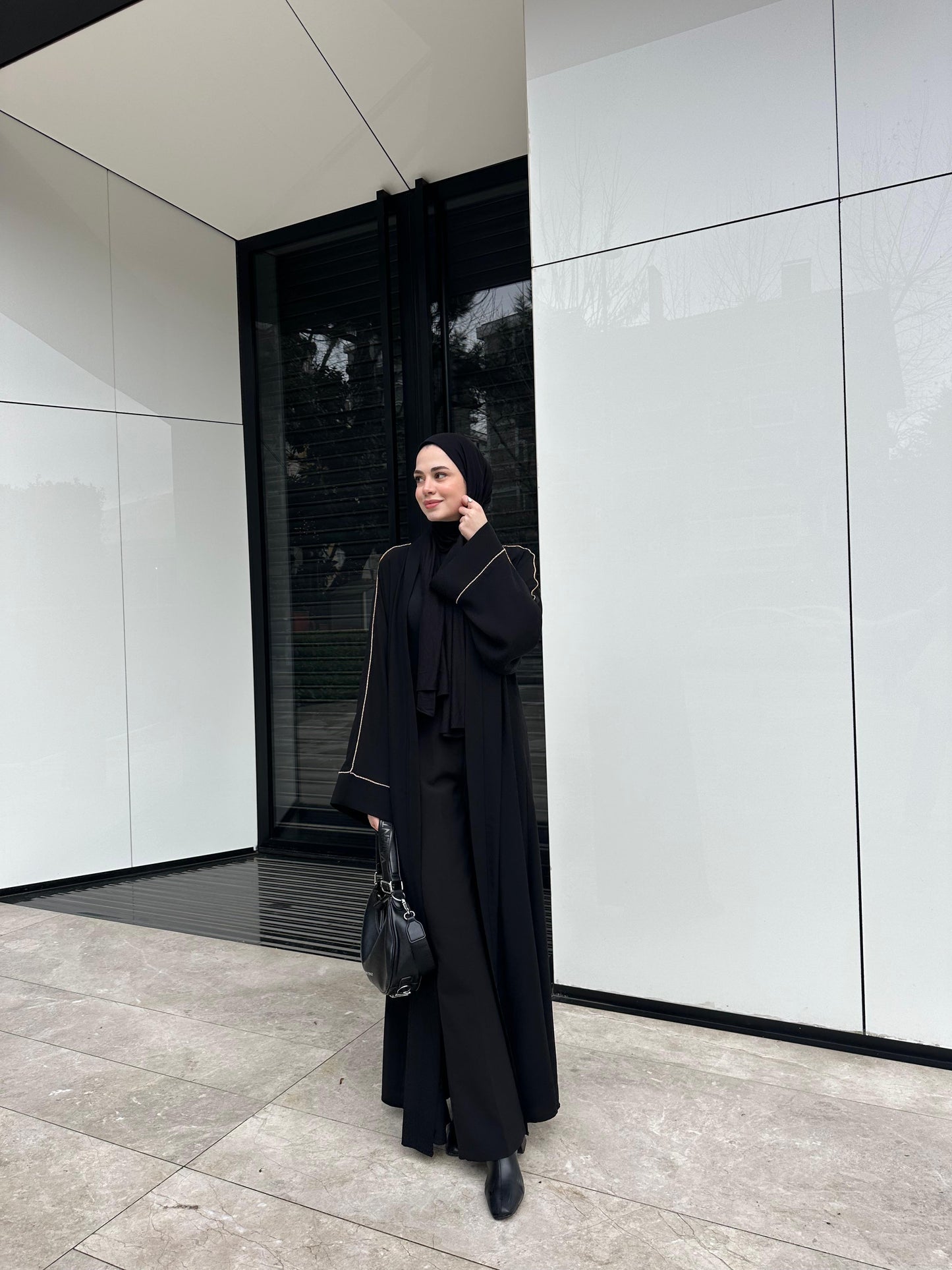GOLD TAŞLI ABAYA