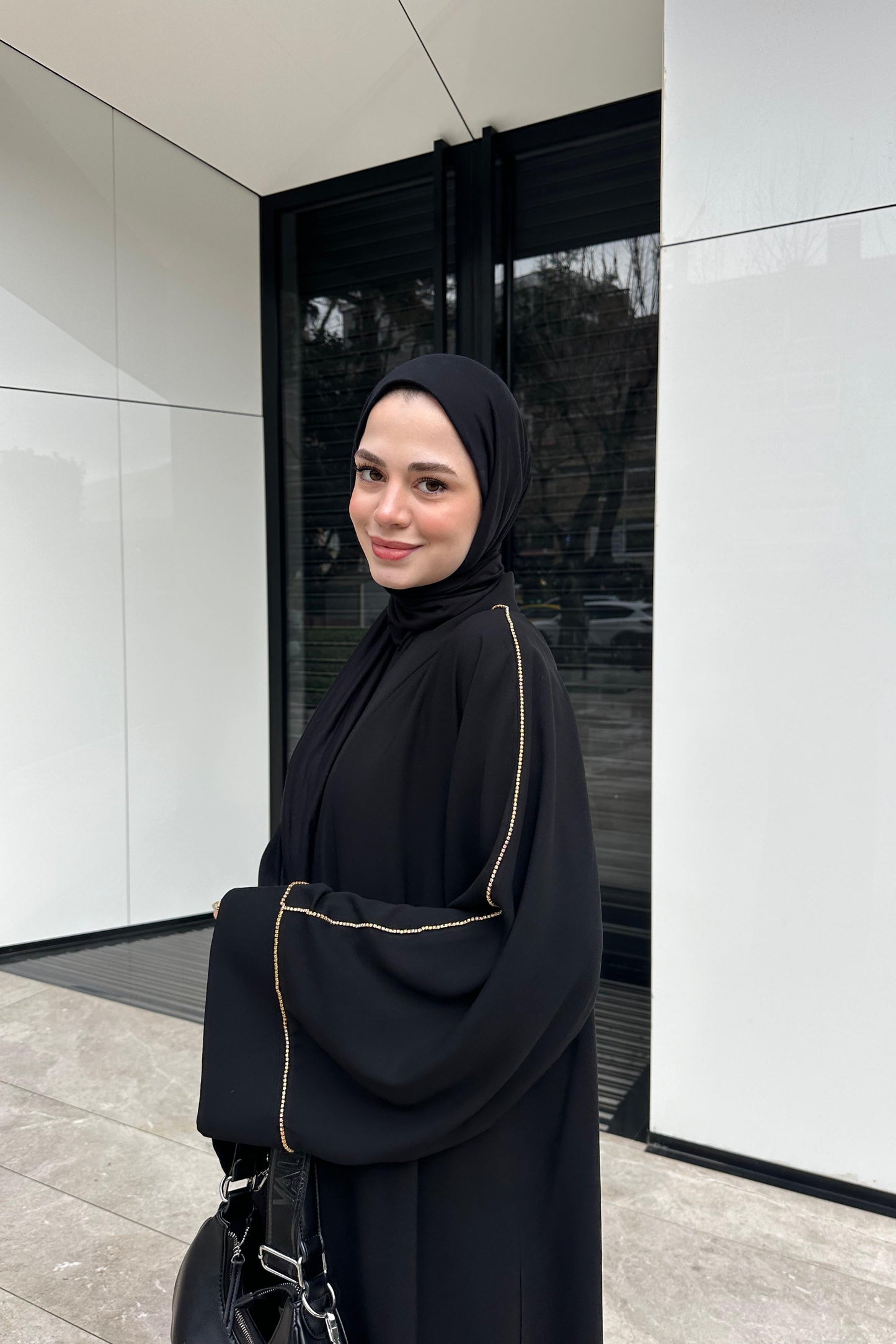 GOLD TAŞLI ABAYA
