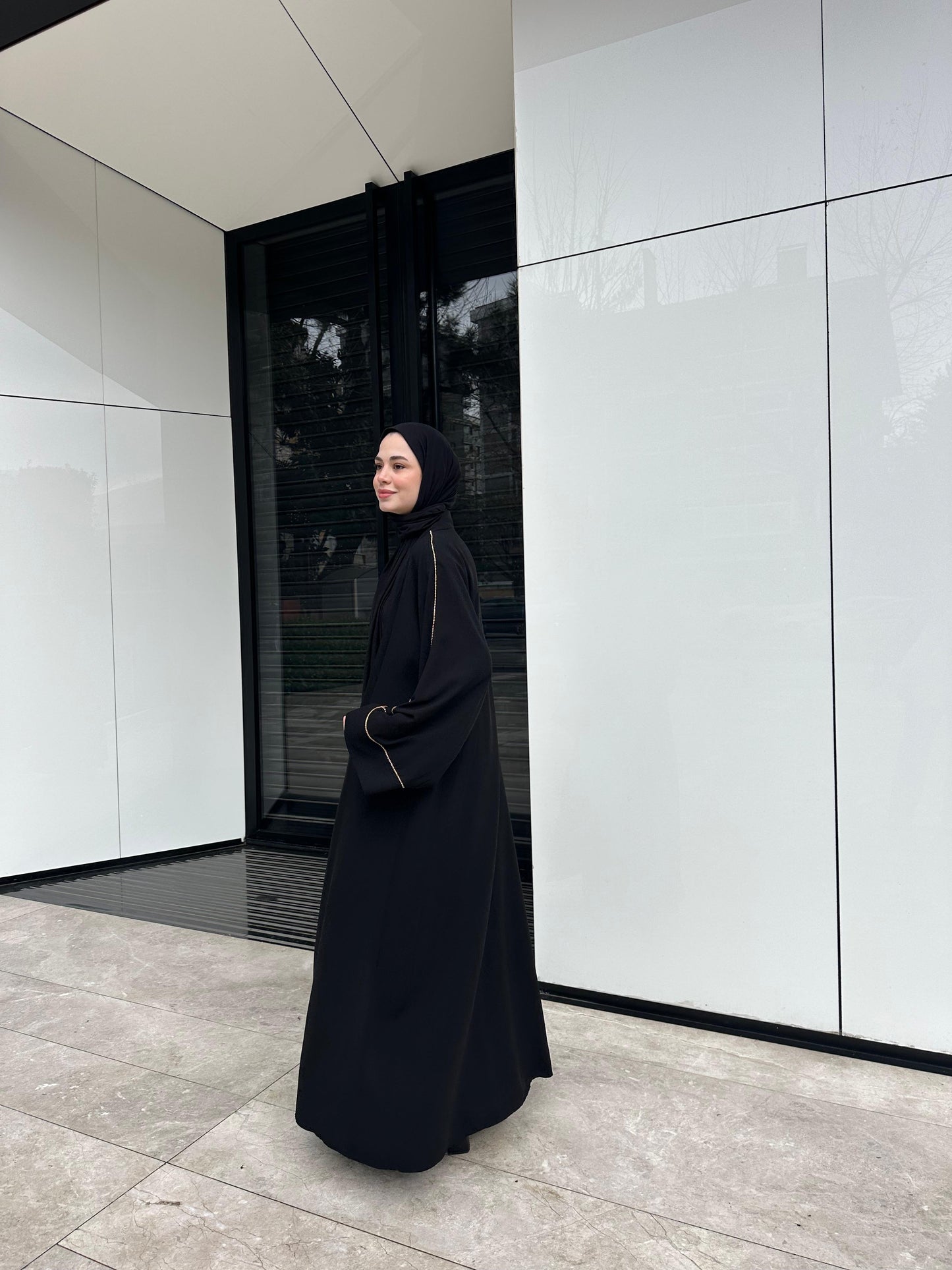 GOLD TAŞLI ABAYA