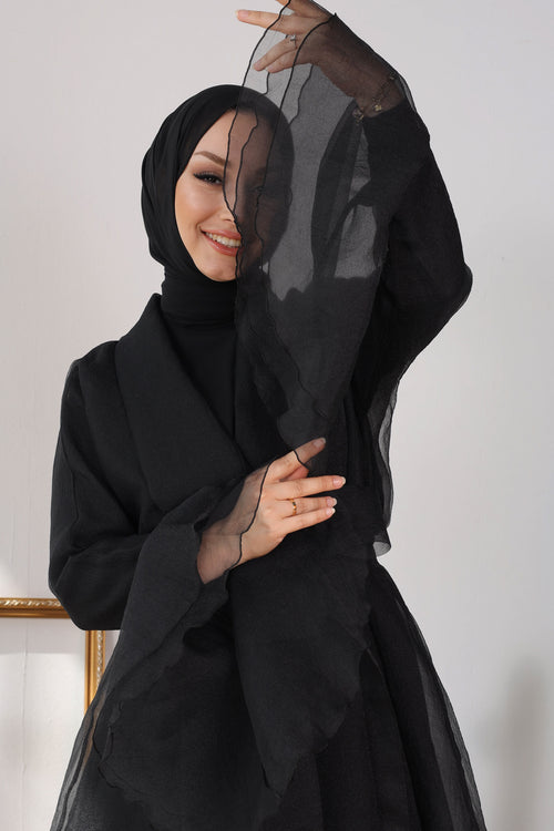 BORCELLA SİYAH ABAYA