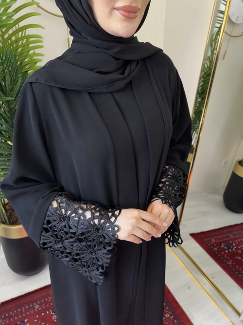 AHUREVAN ABAYA SET (BLACK)