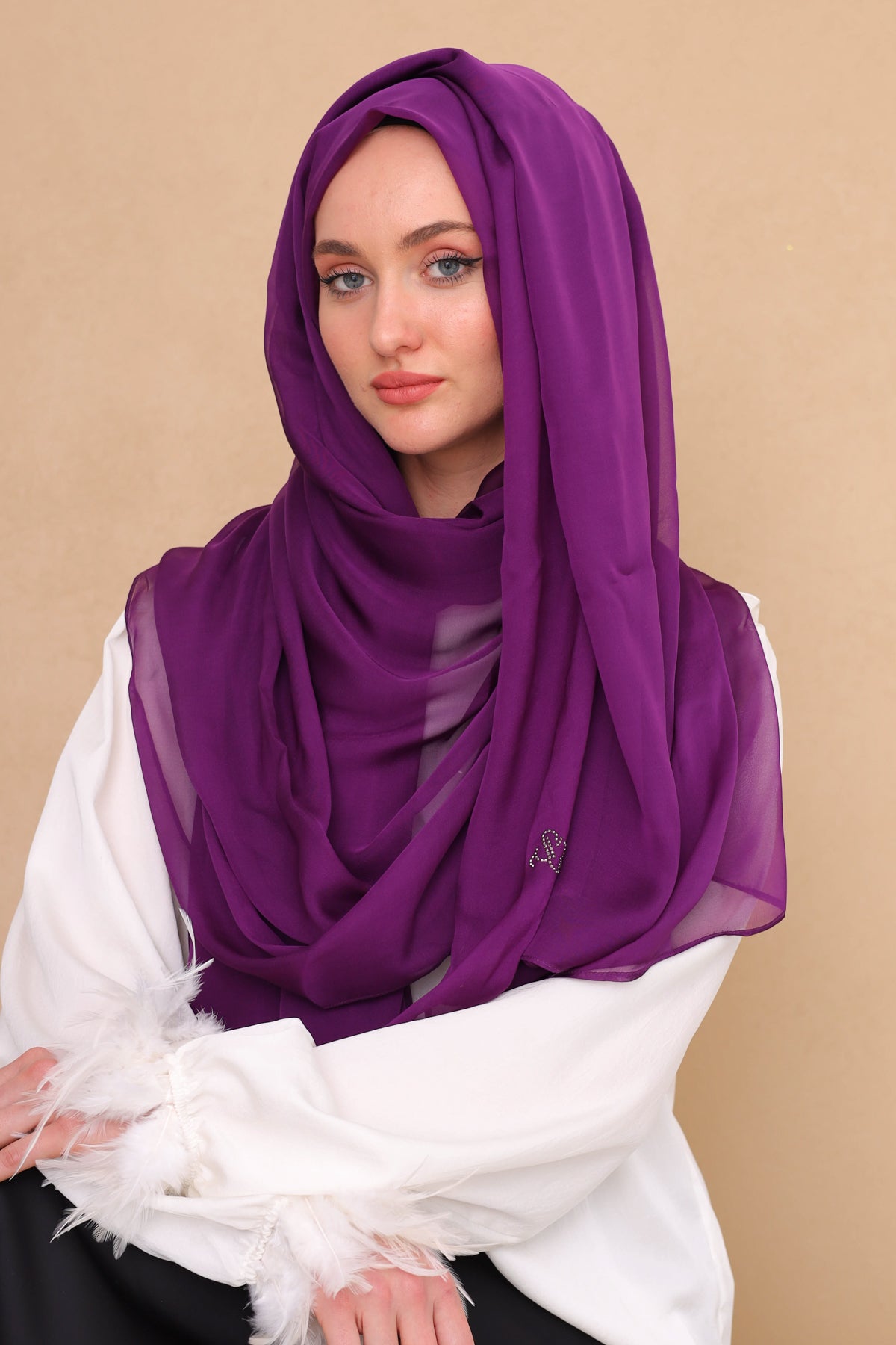 ŞARAP RENGİ SAF İPEK ŞAL