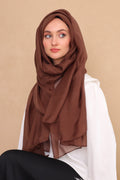 KAHVERENGİ SAF İPEK ŞAL