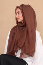 KAHVERENGİ SAF İPEK ŞAL