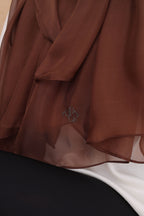 KAHVERENGİ SAF İPEK ŞAL