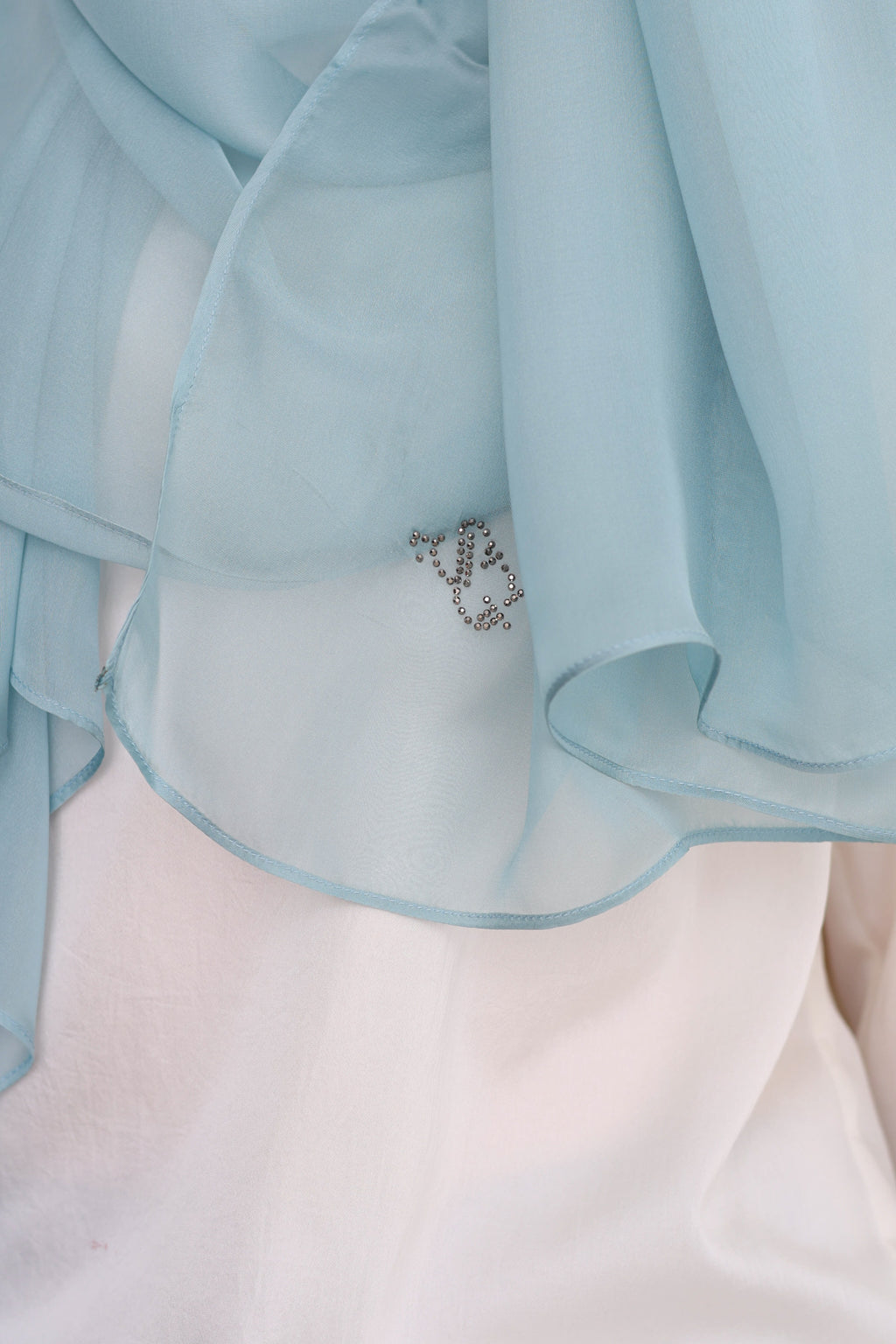 BUZ MAVİSİ SAF İPEK ŞAL