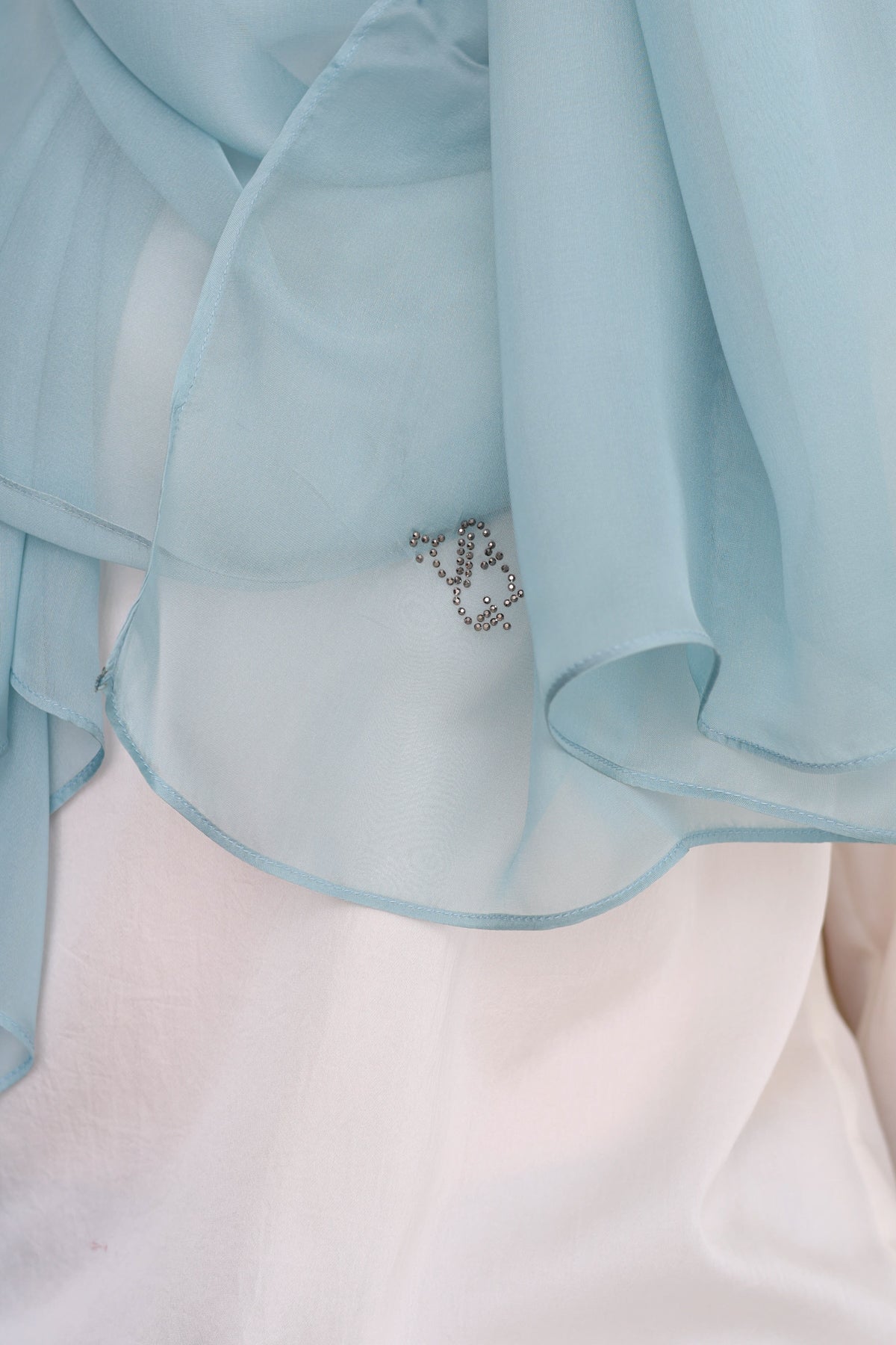 BUZ MAVİSİ SAF İPEK ŞAL