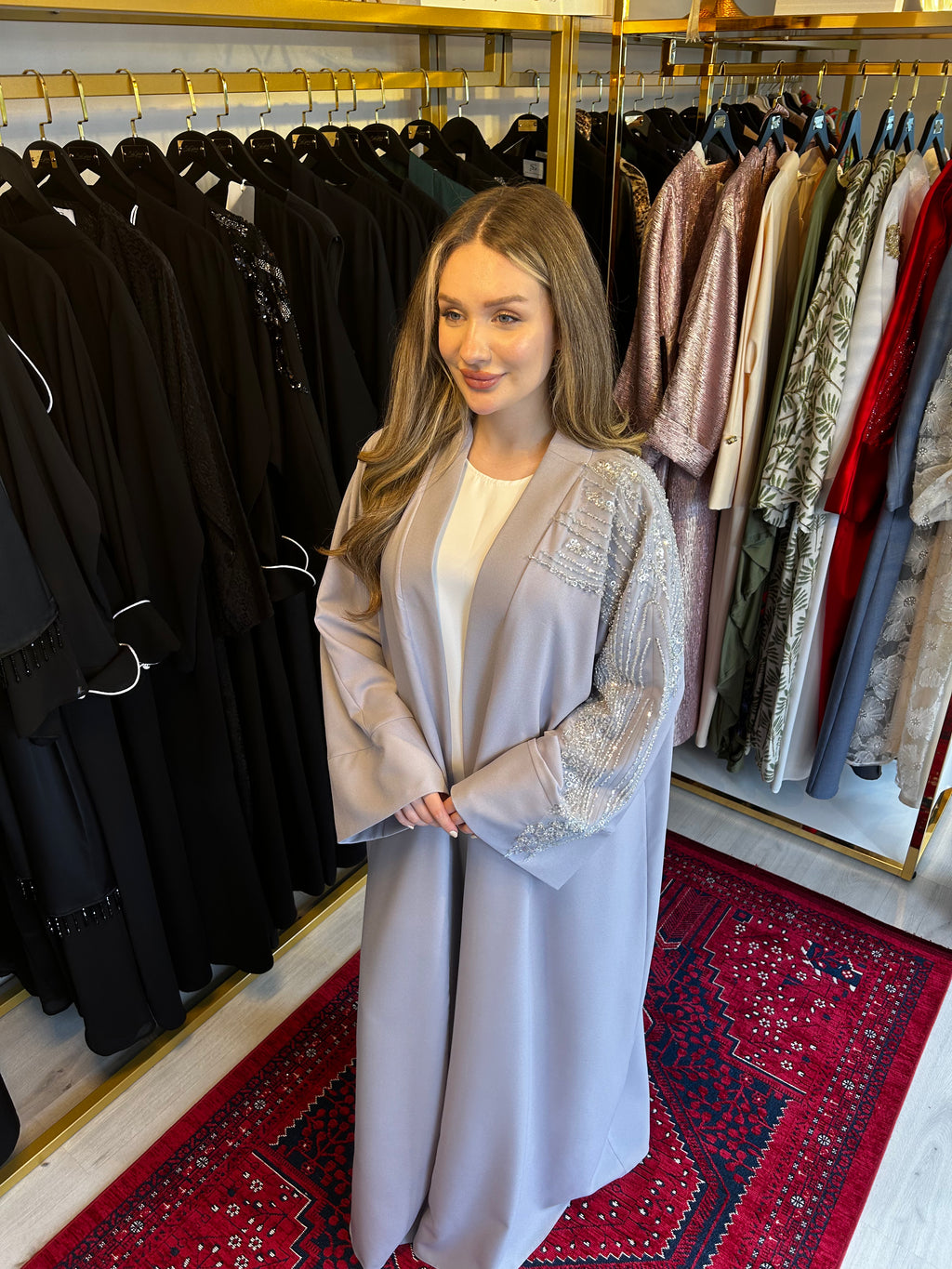 Raven Abaya Set (Gri)