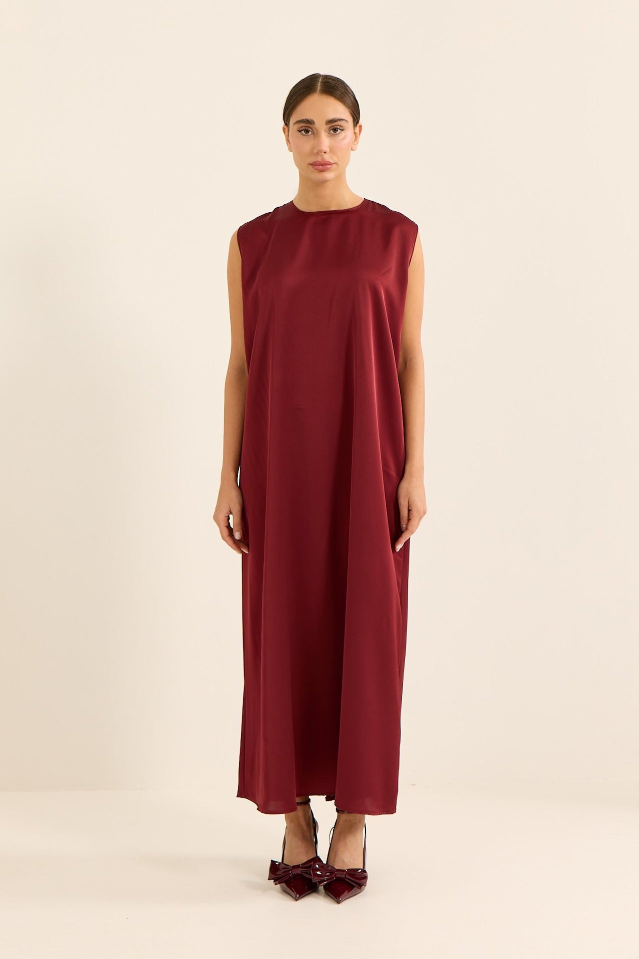 KIRMIZI DUBAİ İPEĞİ İÇ ELBİSE