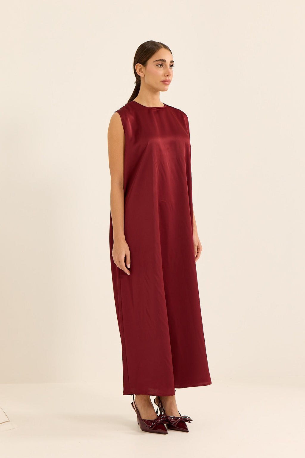 KIRMIZI DUBAİ İPEĞİ İÇ ELBİSE