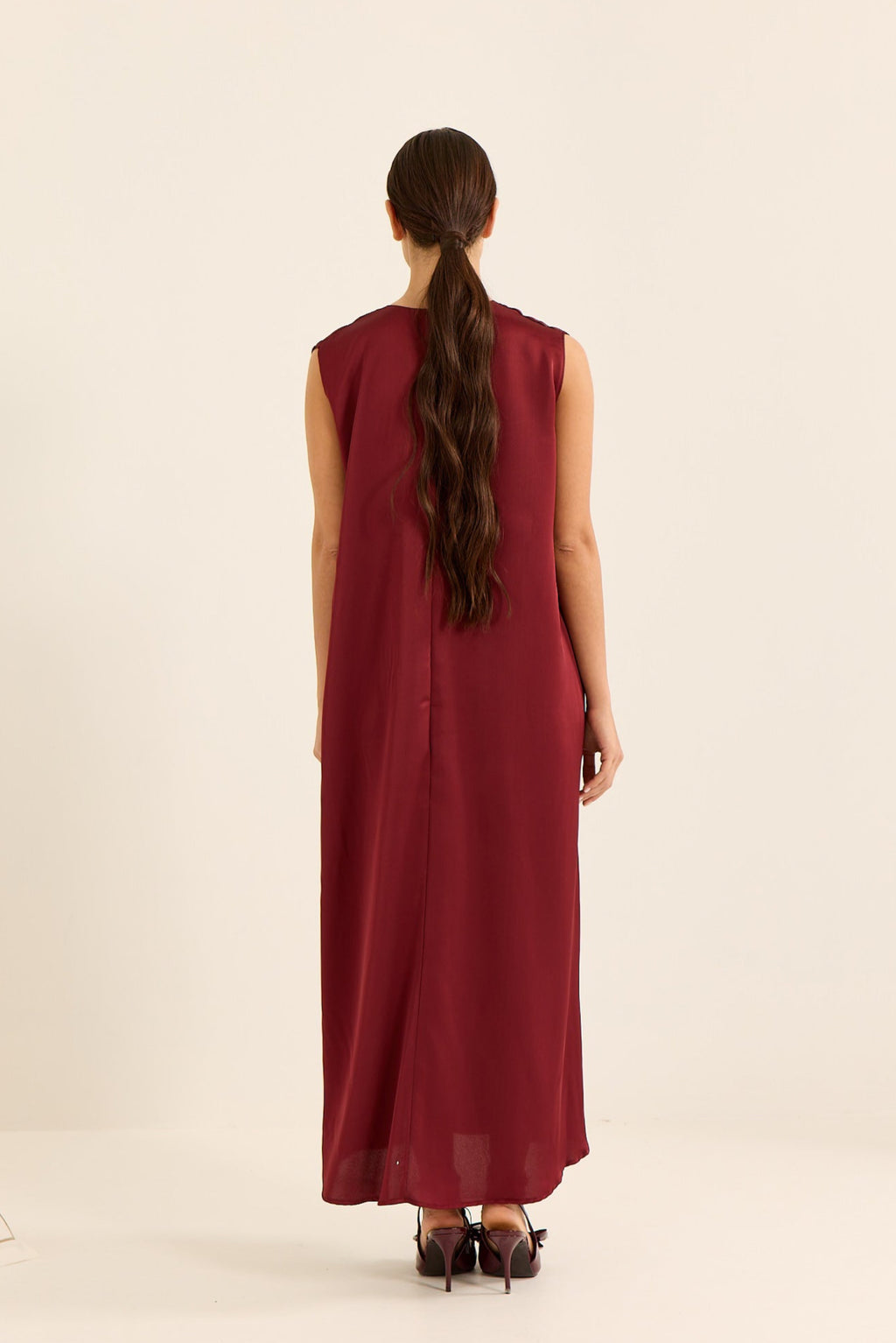 KIRMIZI DUBAİ İPEĞİ İÇ ELBİSE