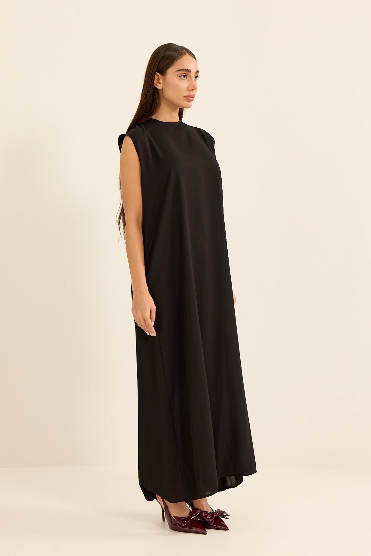 SİYAH DUBAİ İPEĞİ İÇ ELBİSE