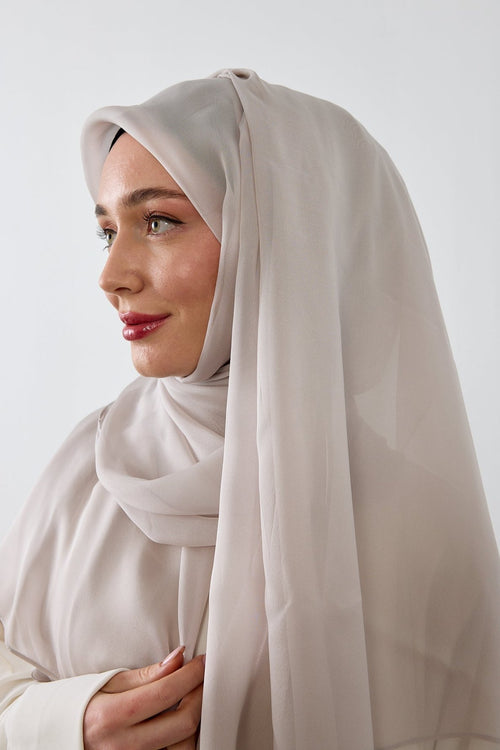 AÇIK GRİ SAF İPEK ŞAL