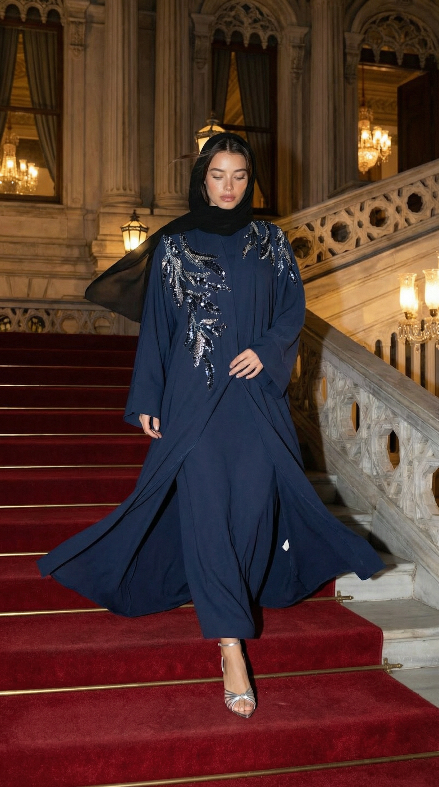 SAFİRA LACİVERT ABAYA