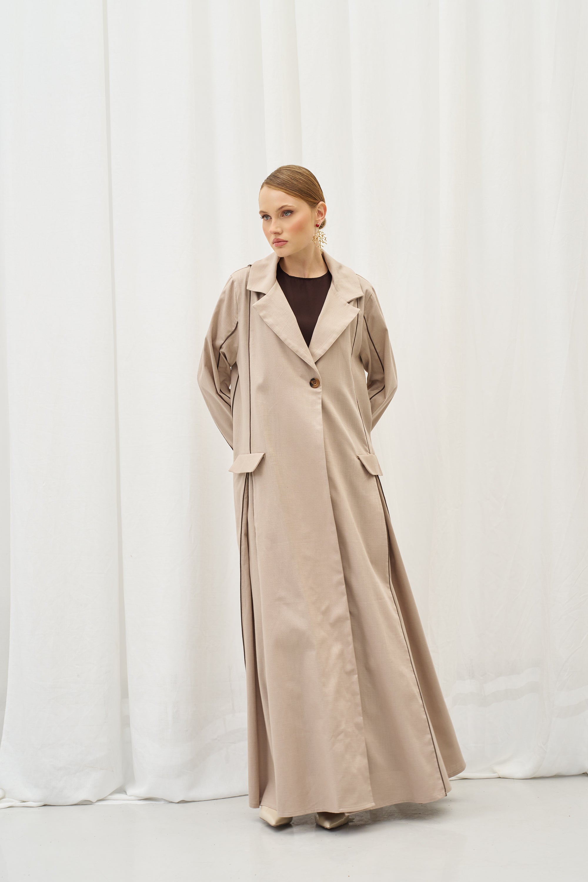 BİYELİ KETEN ABAYA