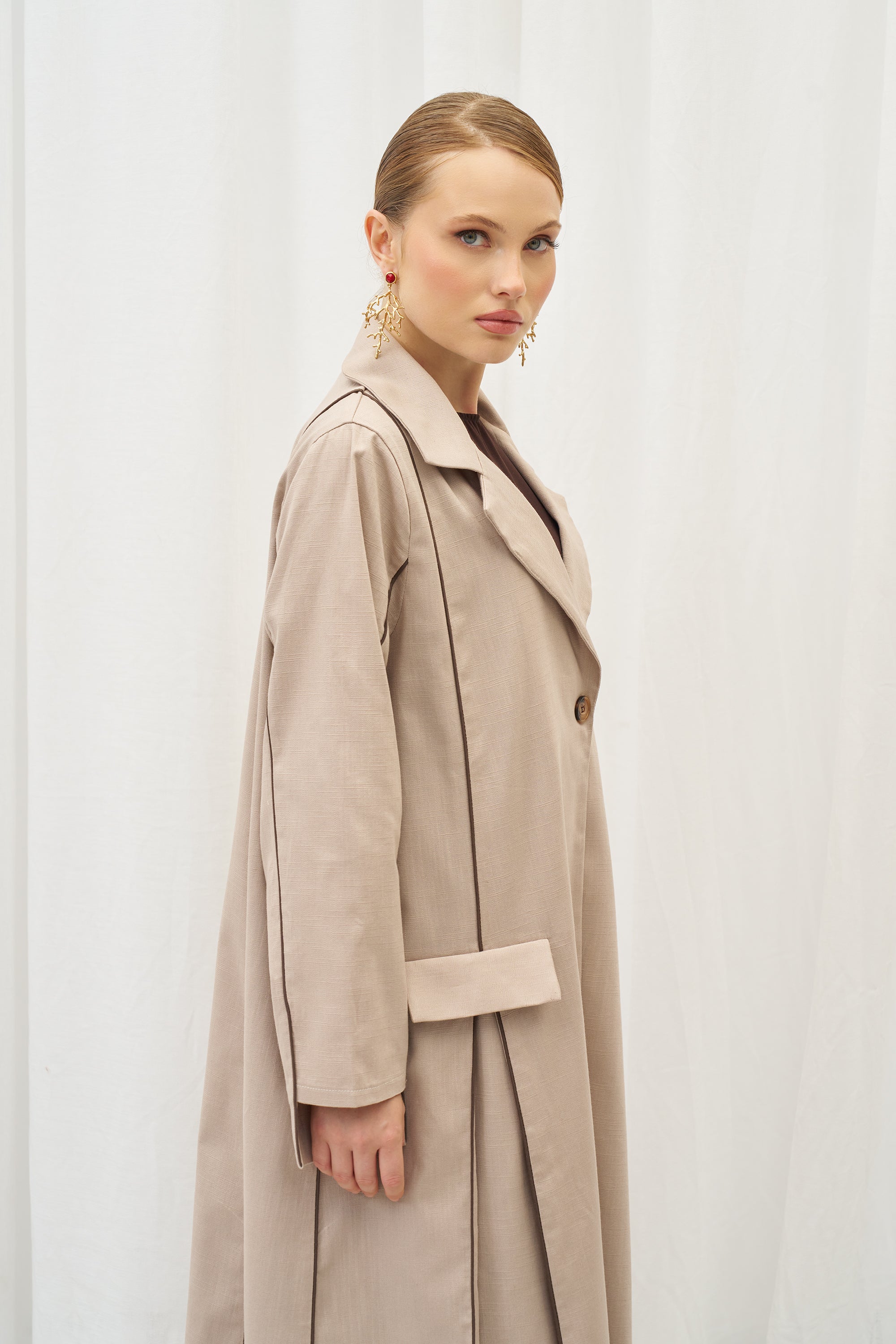 BİYELİ KETEN ABAYA